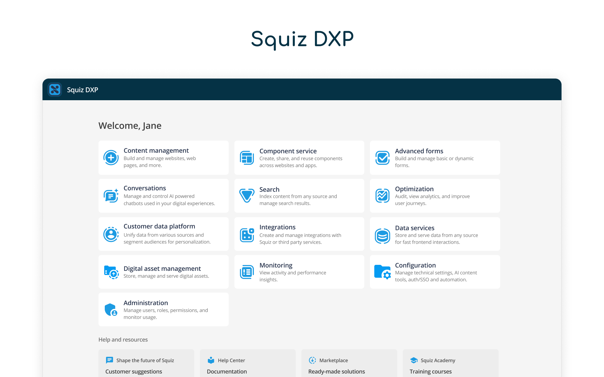 screenshot of Squiz Digital Experience Platform